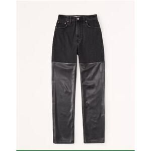 Abercrombie Curve Love Mixed Fabric Ultra High Rise 90s Straight Jeans Women 20R